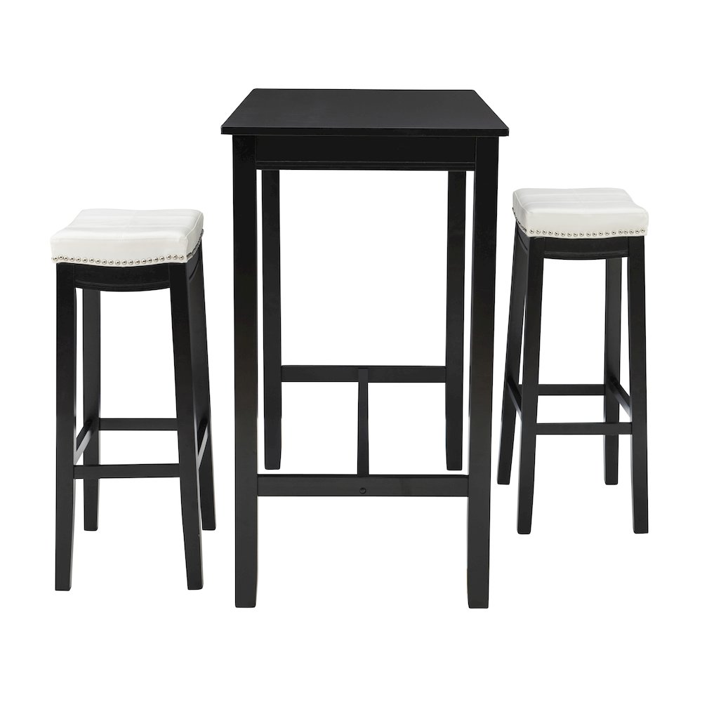 Claridge 3Pc Bar Set Black White