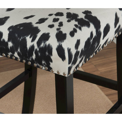 Corey Black Cow Print Bar Stool