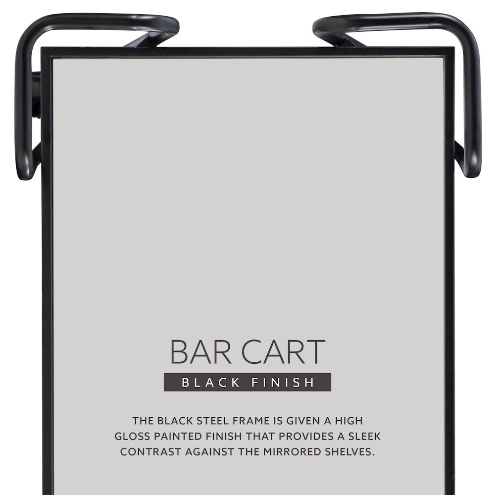Black Mid Century Bar Cart