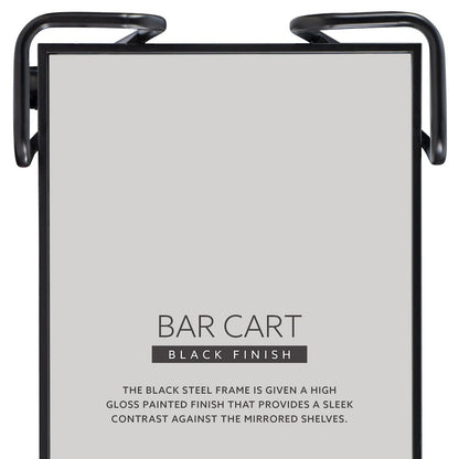 Black Mid Century Bar Cart