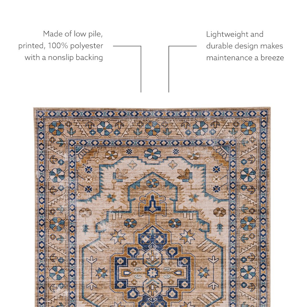 Washable Julian Ivory/Gold 3x5, Rug