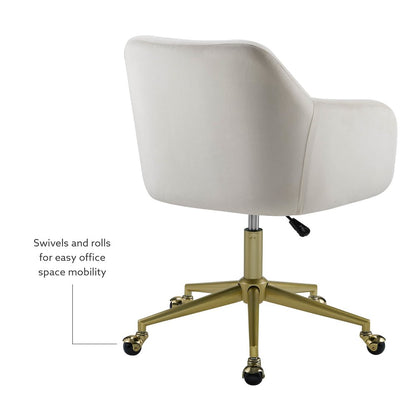 Imogen Quilted Office Chair Off White