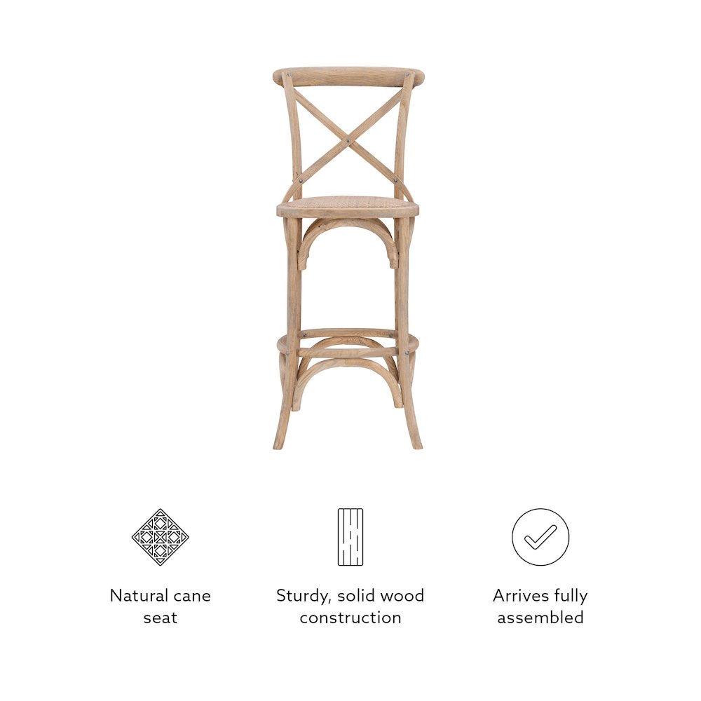 Roxy 30 In Gray Wash Bar Stool