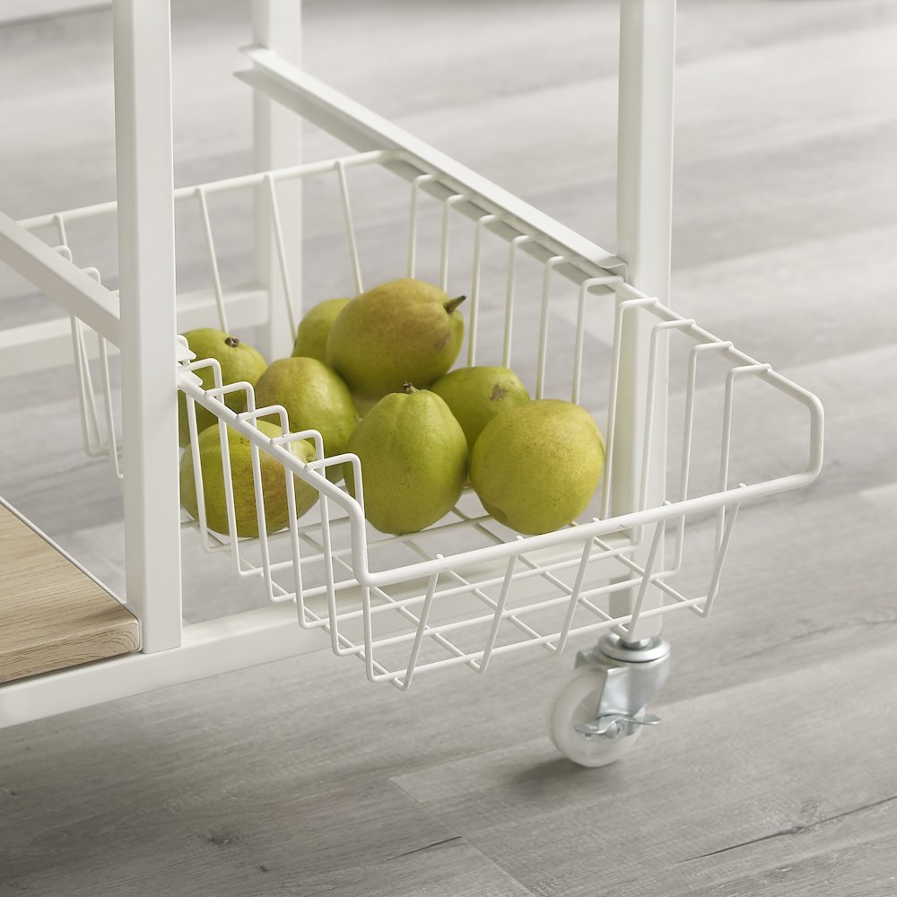 Alicia Small Kitchen Cart White