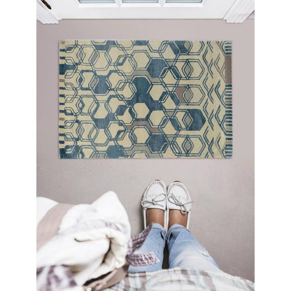 Aspire Triangle Light Blue & Cream 2x3, Rug