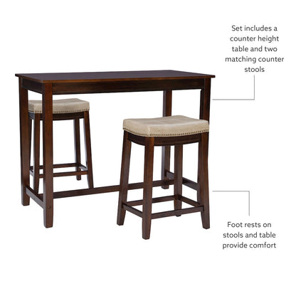 Claridge 3Pc Counter Set Brown Beige
