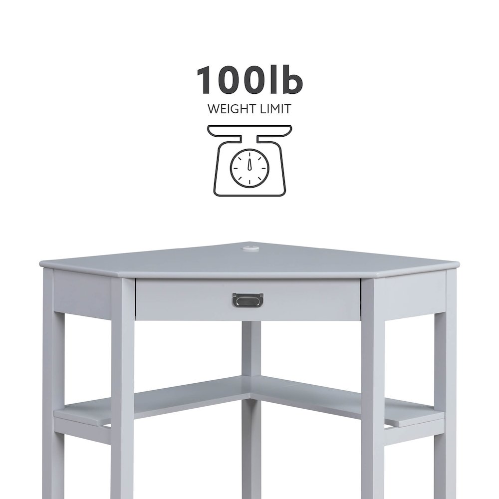 Peggy Corner Desk Gray