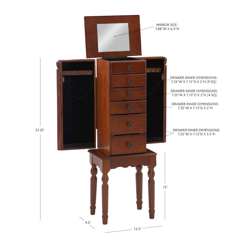Deep Cherry Jewelry Armoire
