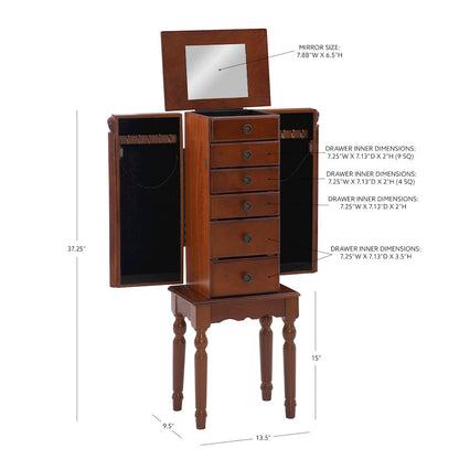 Deep Cherry Jewelry Armoire