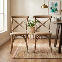 Gray Bentwood Dining Chairs with Elm Wood Finish, Comfortable Seat, Set of Two