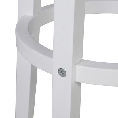 Rubberwood Swivel Counter Stool with Woven Seagrass Seat, Backless, White