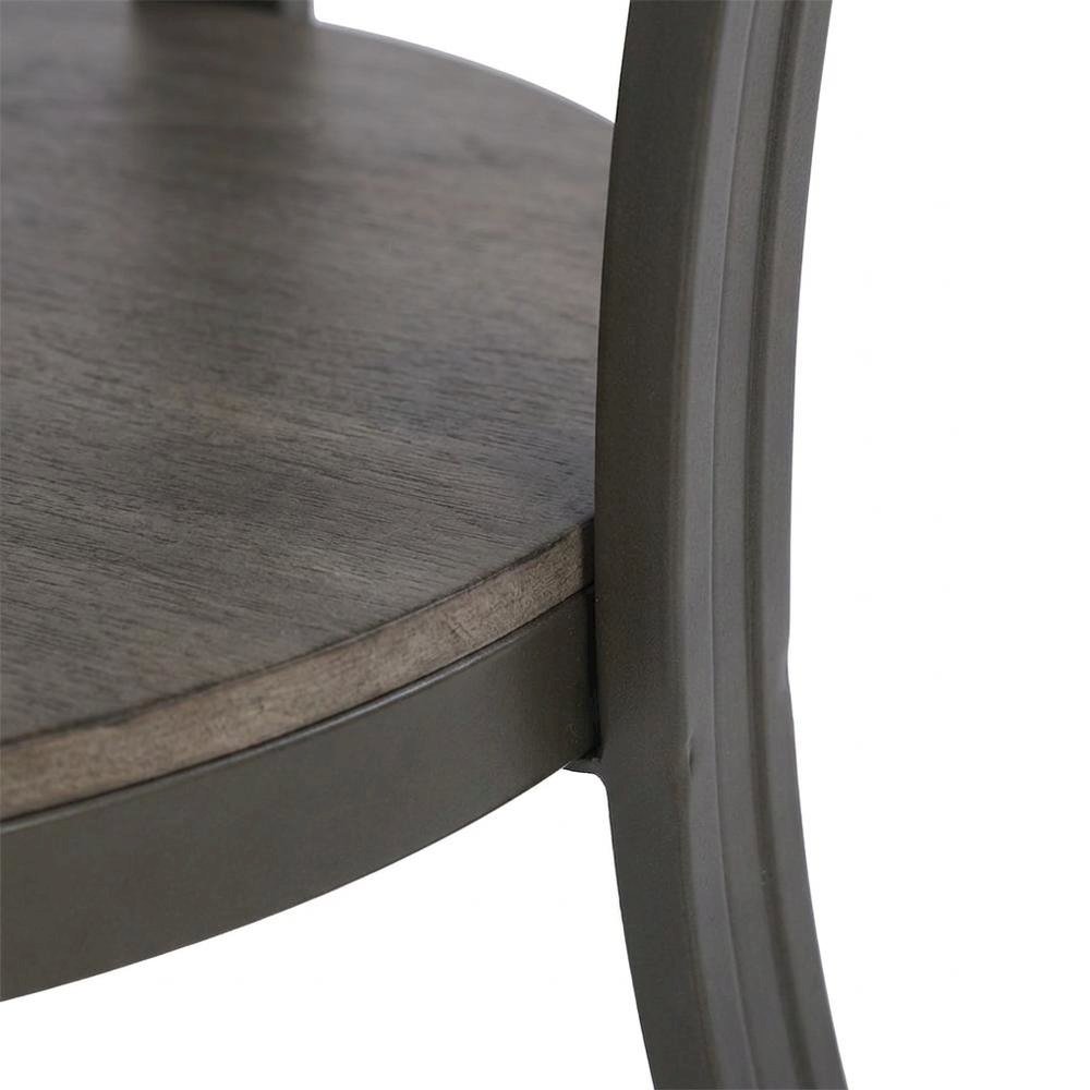 Round Counter Height Pub Table with MDF Top and Curved Steel Legs, Pewter