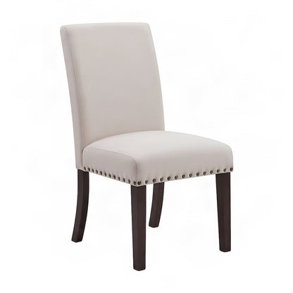 Upholstered Wood Farmhouse Dining Chairs with Barrel Back, Set of 2, Brown