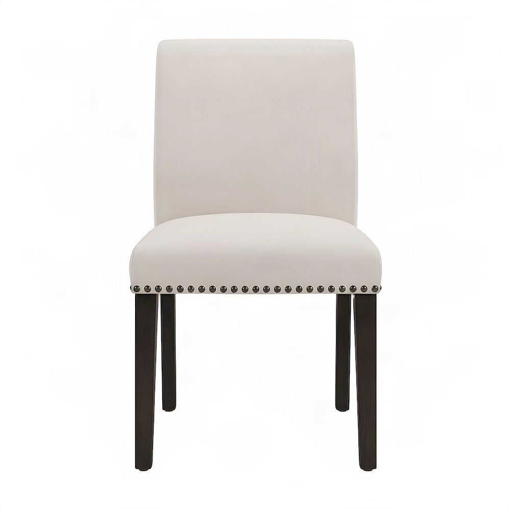 Upholstered Wood Farmhouse Dining Chairs with Barrel Back, Set of 2, Brown