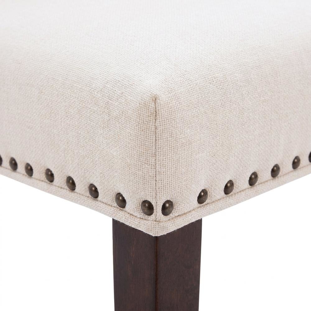 Upholstered Wood Farmhouse Dining Chairs with Barrel Back, Set of 2, Brown