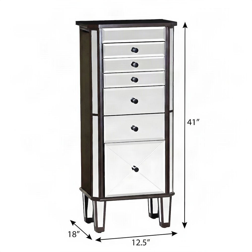 FurniFact Jewelry Armoire, Brown
