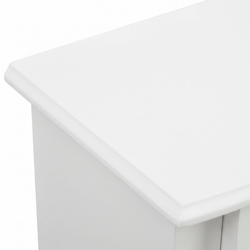 FurniFact Jewelry Armoire with Flip-Top Mirror and Felt Drawers, White