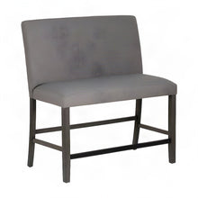 Upholstered Counter Height Dining Bench with Back and Nail Head Trim, Grey