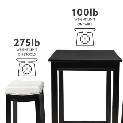 Claridge 3Pc Bar Set Black White
