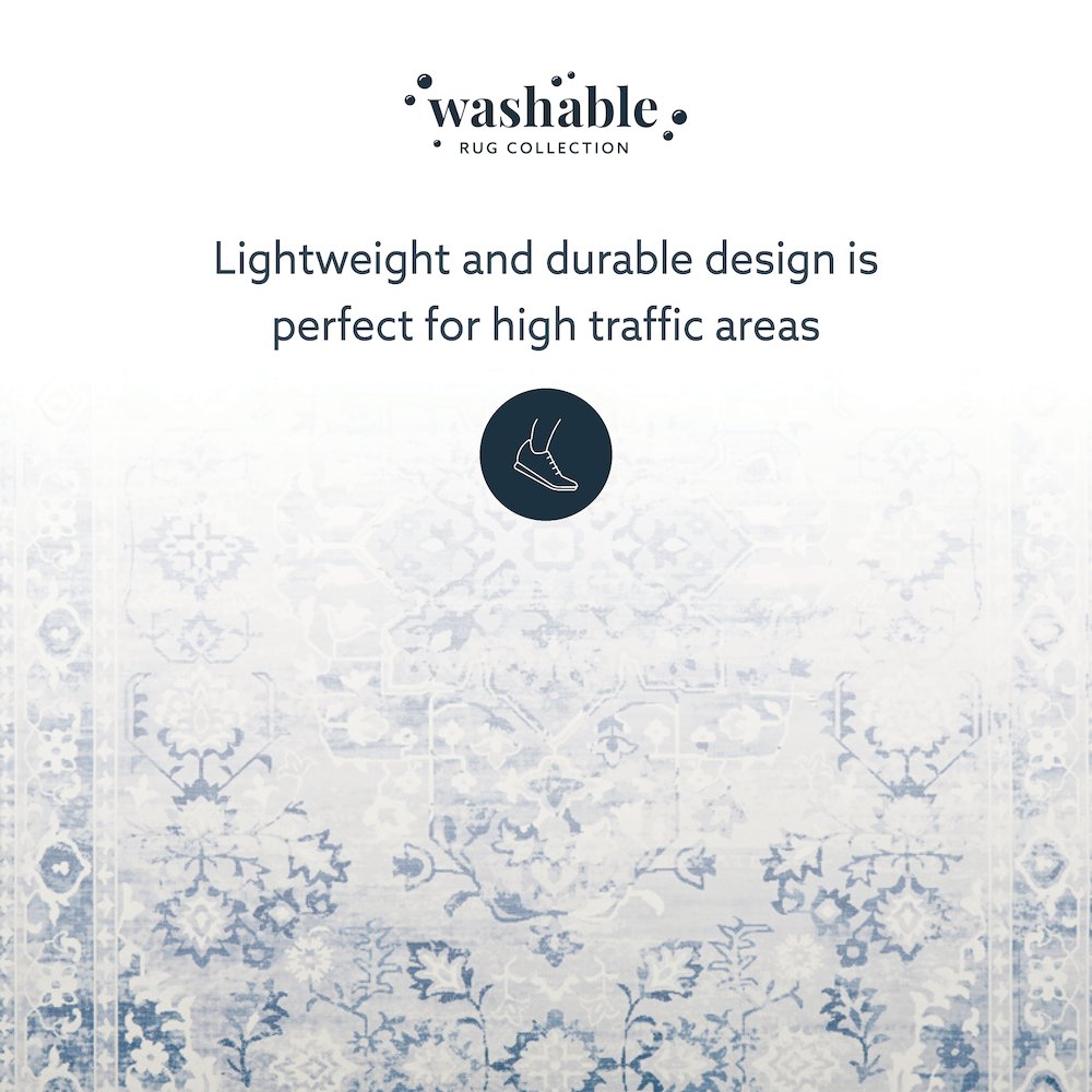 Washable Harris Grey/Ivory 3x5, Rug