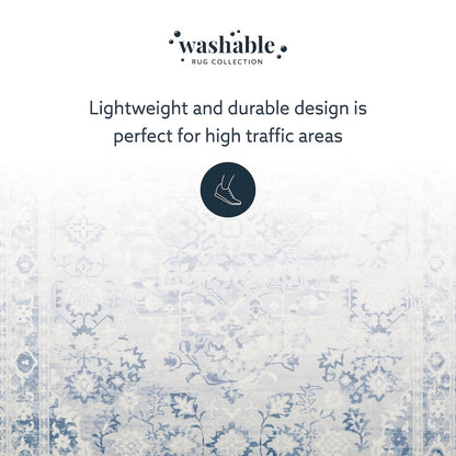 Washable Harris Grey/Ivory 3x5, Rug