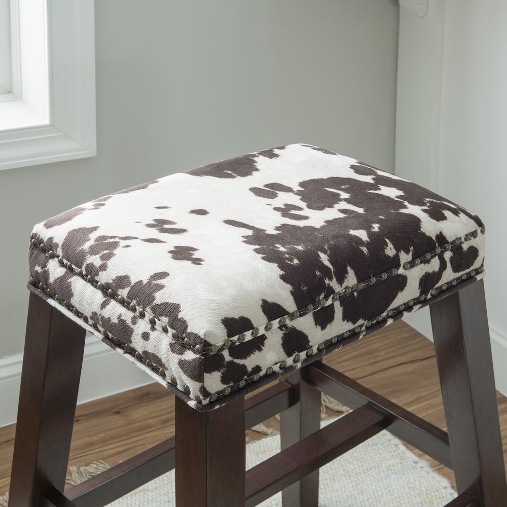 Walt Brown Cow Print Bar Stool