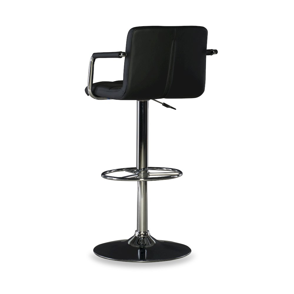 Black and Chrome Quilted Barstool