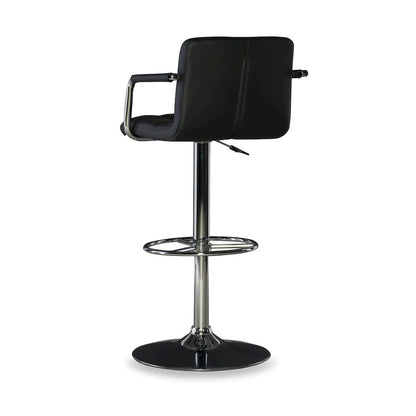 Black and Chrome Quilted Barstool