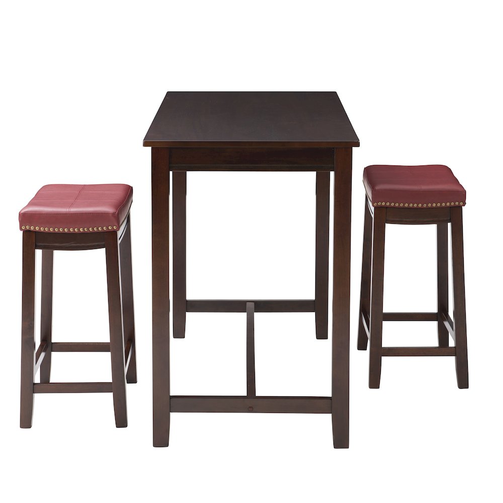Claridge 3Pc Counter Set Brown Red