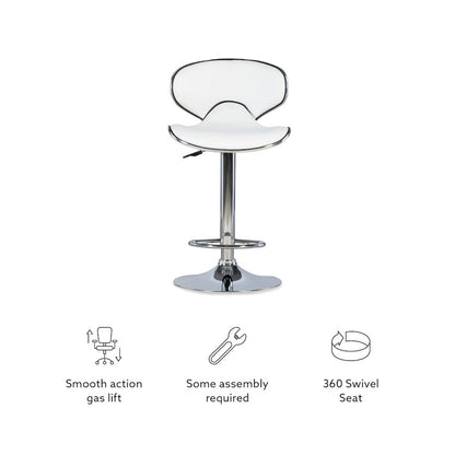 White Adjustable Barstool