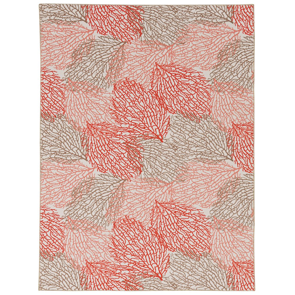 Washable Haylee Ivory/Coral 5x7, Rug