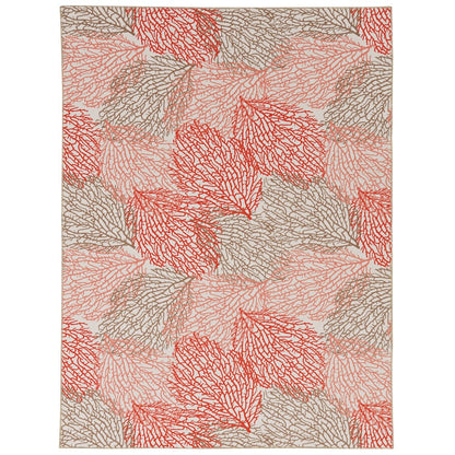 Washable Haylee Ivory/Coral 5x7, Rug