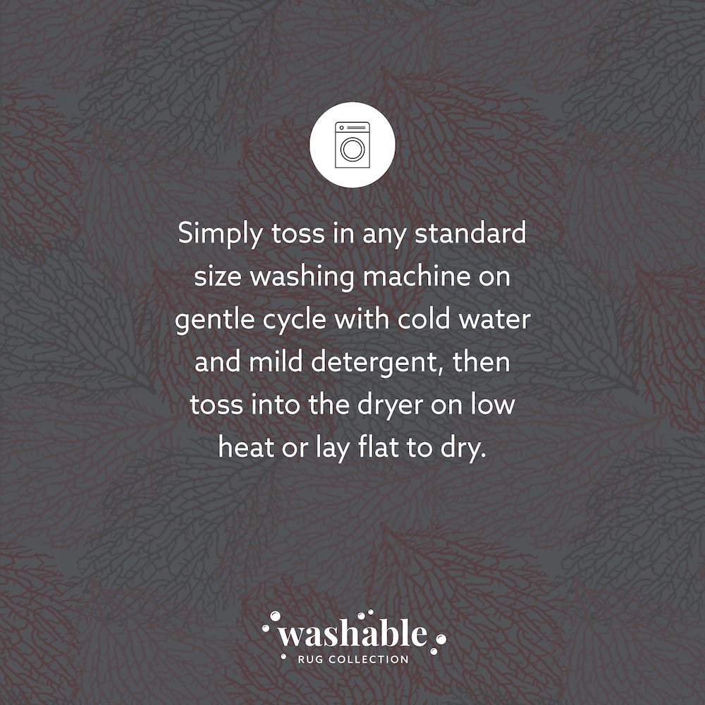 Washable Haylee Ivory/Coral 5x7, Rug