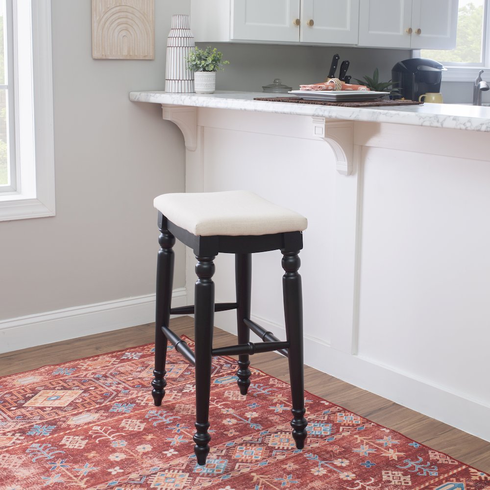 Marino Black Backless Bar Stool