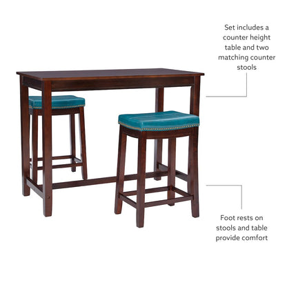 Claridge 3Pc Counter Set Brown Blue