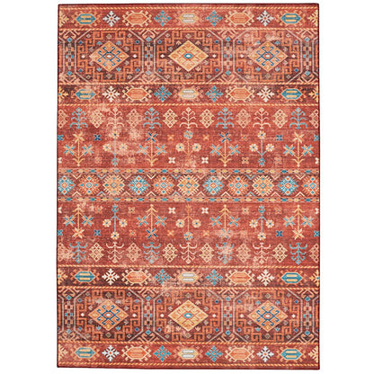 Washable Devlin Red/Ivory 5x7, Rug