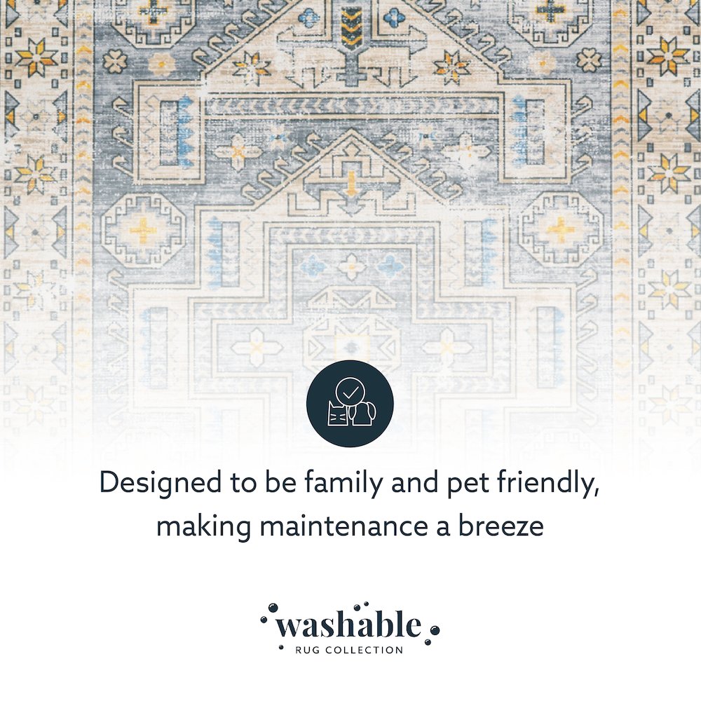 Washable Parson Grey/Beige 3x5, Rug