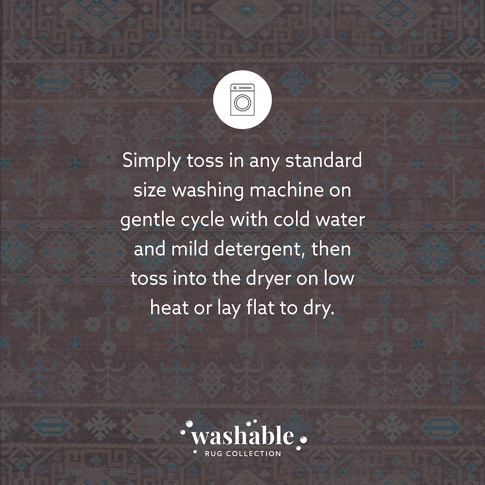Washable Devlin Red/Ivory 5x7, Rug