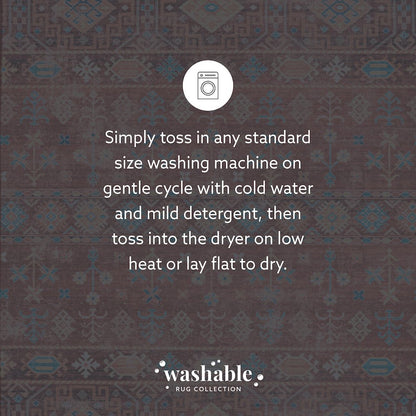 Washable Devlin Red/Ivory 5x7, Rug