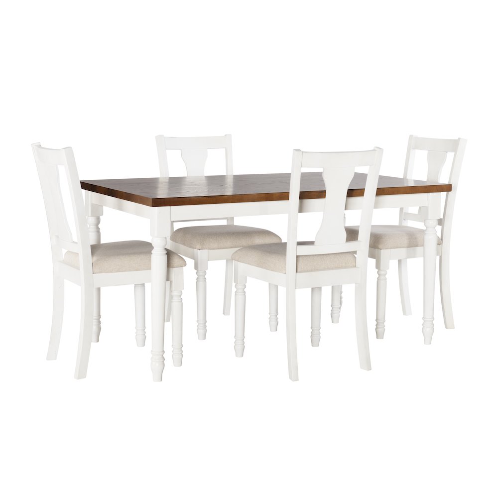 Willow Brown/White 5 Piece Set