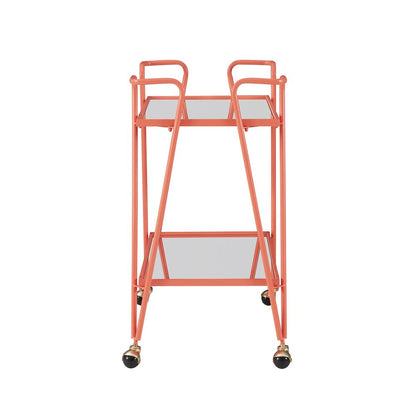 Coral Mid-Century Bar Cart