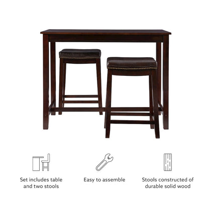 Claridge 3Pc Counter Set Brown