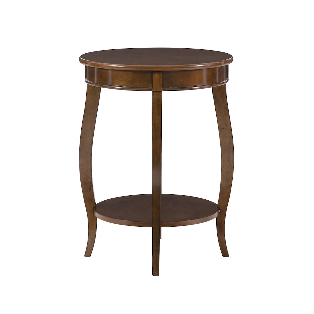 Hazelnut Round Table with shelf