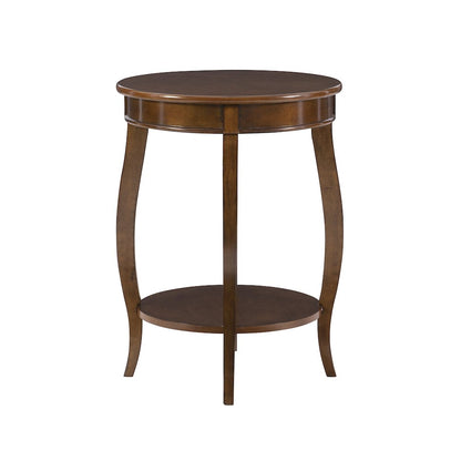 Hazelnut Round Table with shelf