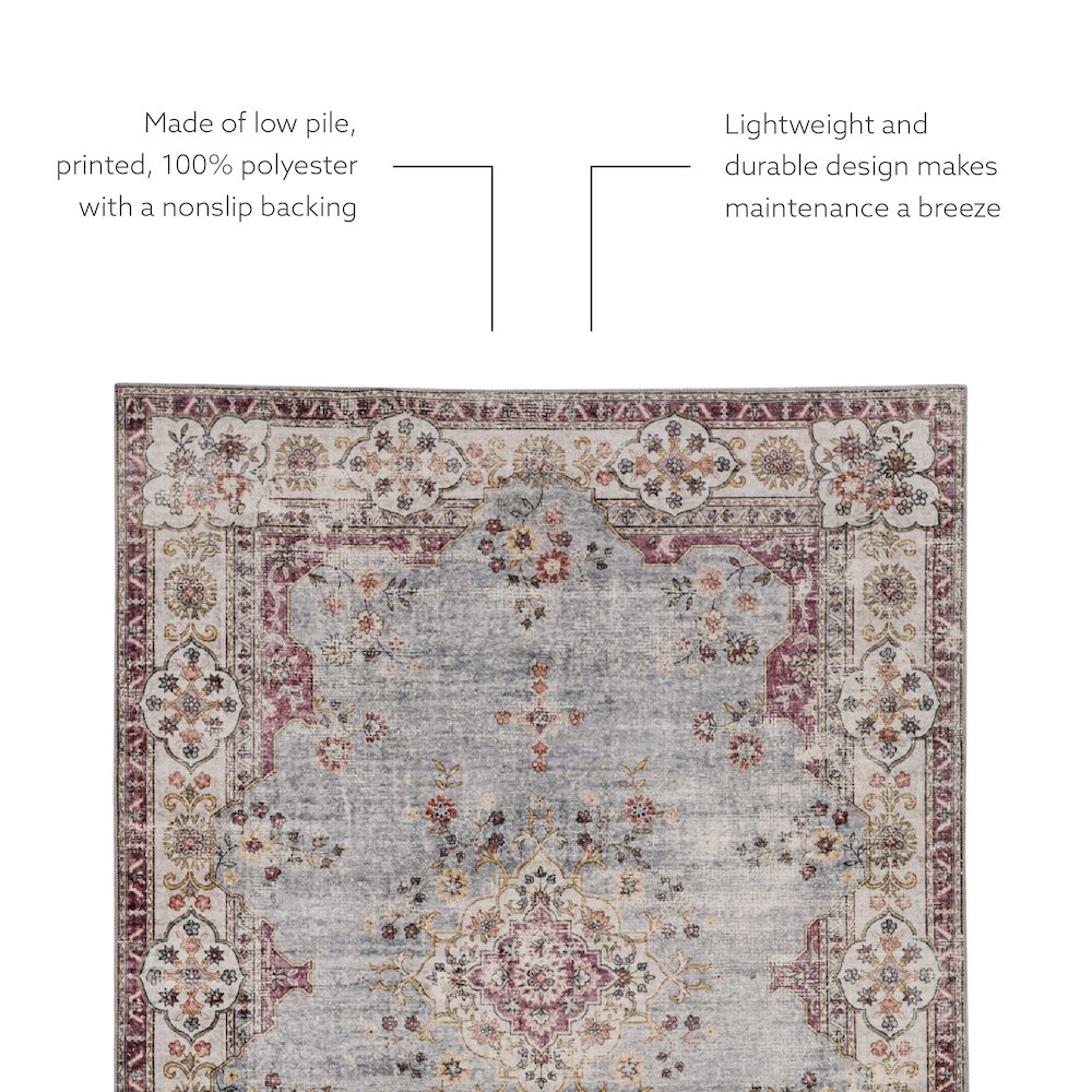 Washable Lennox Pale Blue/Ivory 2x8, Rug