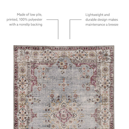 Washable Lennox Pale Blue/Ivory 2x8, Rug
