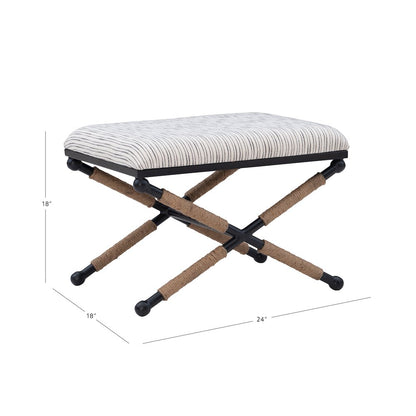 Ashburn Campaign Accent Stool Striped