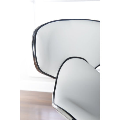 White Adjustable Barstool