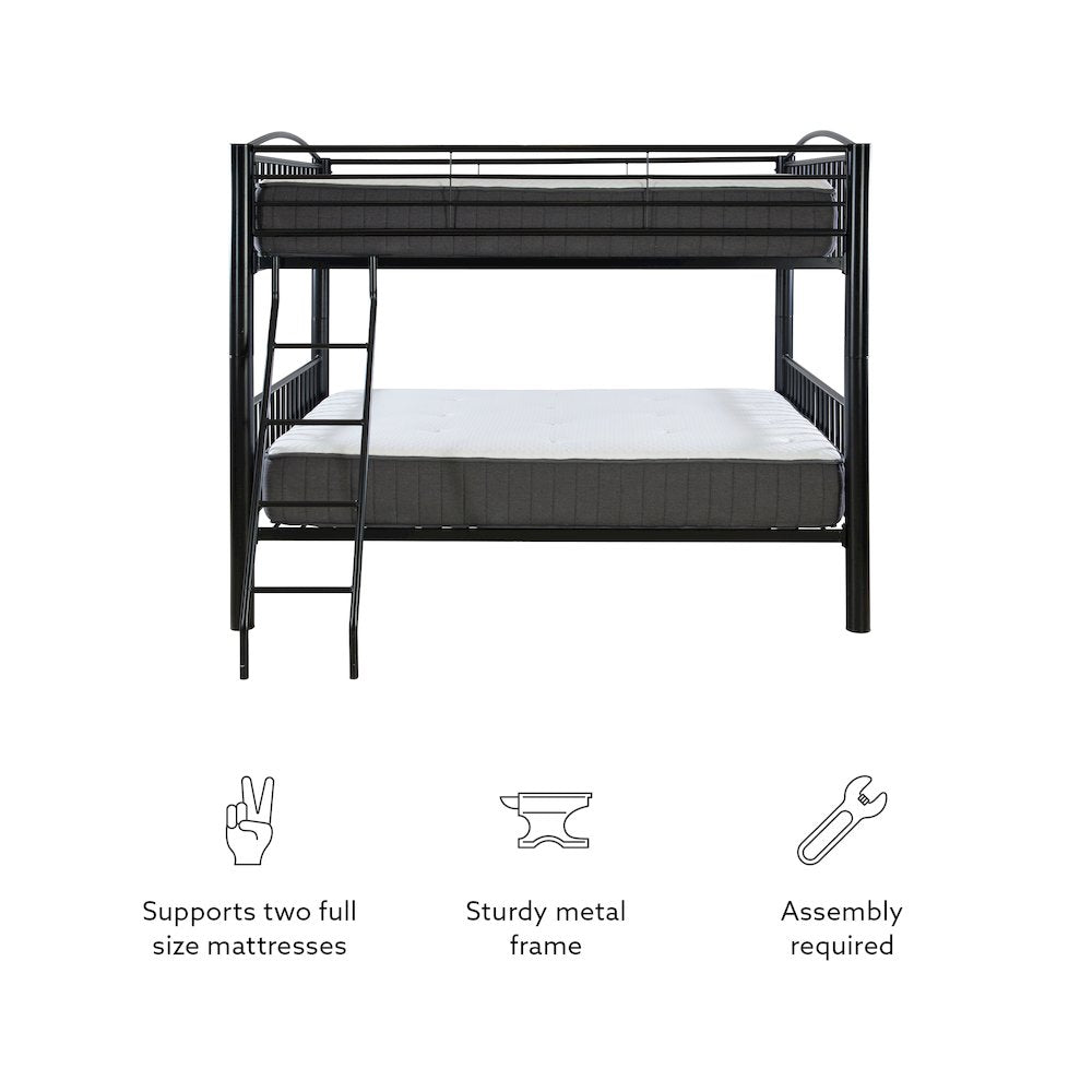 Heavy Metal Black Full Over Full Bunk Bed