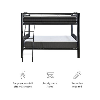 Heavy Metal Black Full Over Full Bunk Bed